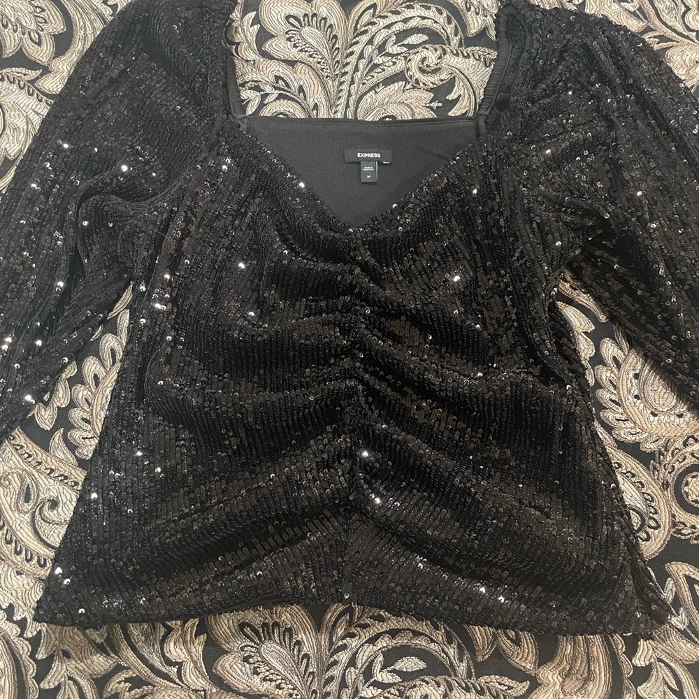 Sweetheart Neckline Sequin Top